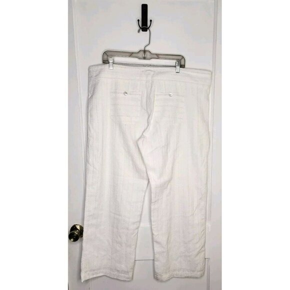 New Sundance Gigi Cotton Pants Size Petite XL White Eyelet Drawstring Vacation - Picture 2 of 5